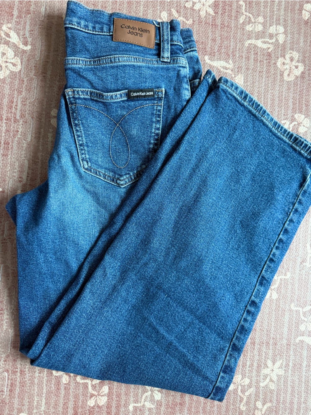 Calvin Klein Jeans Medium Blue Denim Waistband Detail